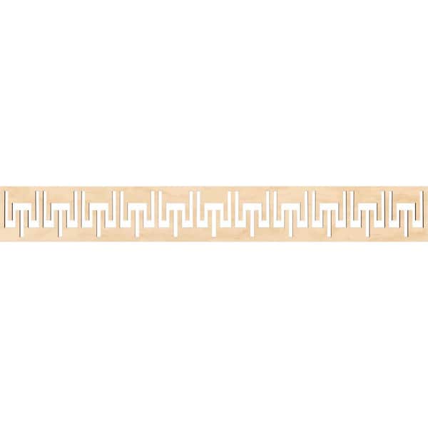 Ekena Millwork Victory Fretwork 0.25 in. D x 46.5 in. W x 6 in. L Birch Wood Panel Moulding