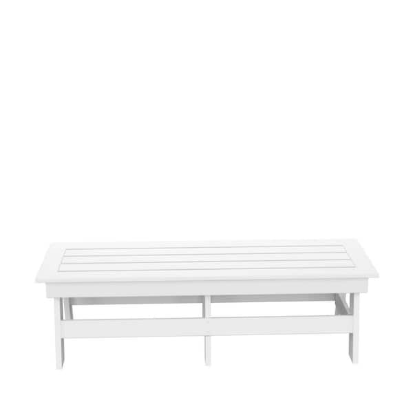TIRAMISUBEST White Plastic Outdoor Dining Set Component Bench Only
