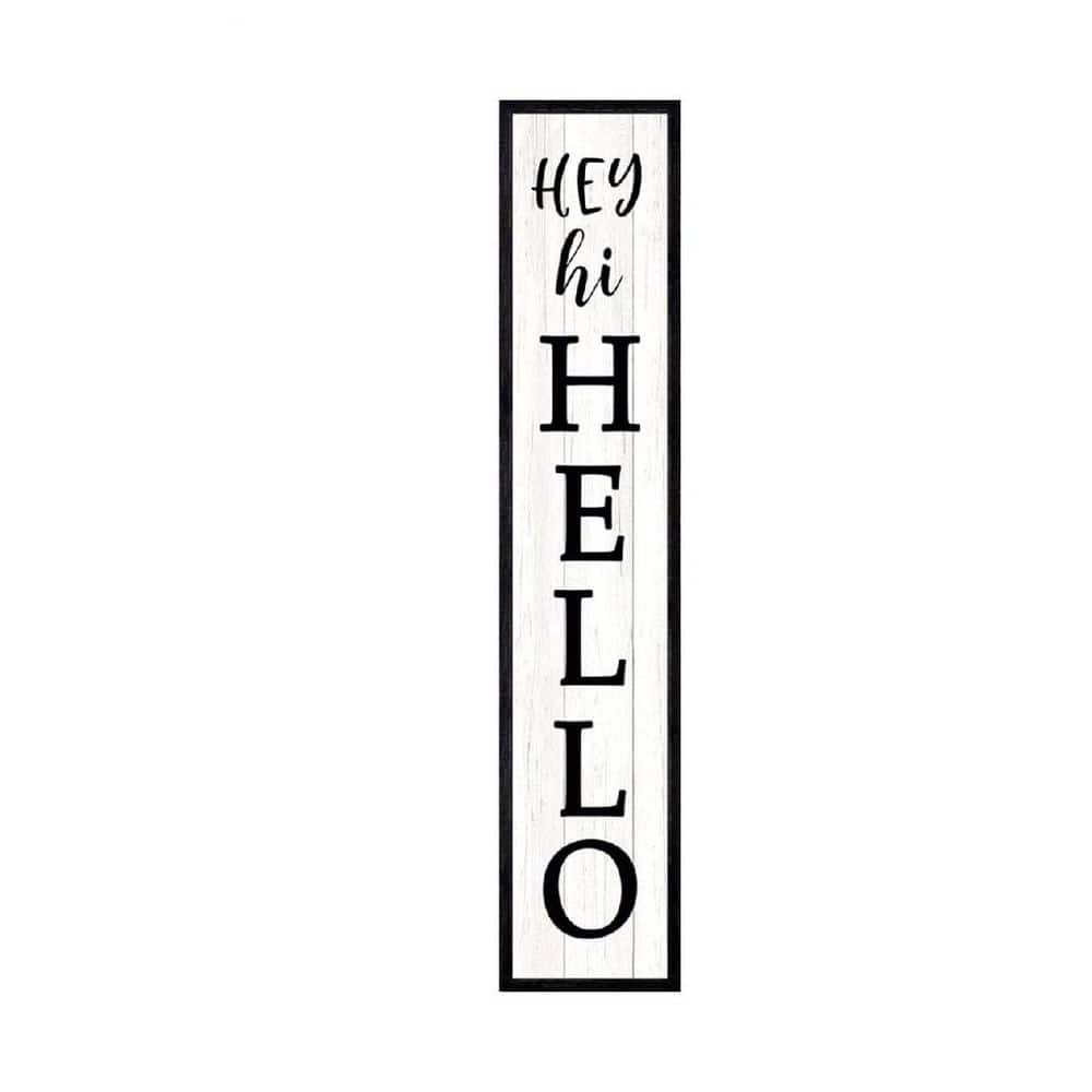 44 in. H Outdoor Black Wood Frame Welcome Porch Wall Sign