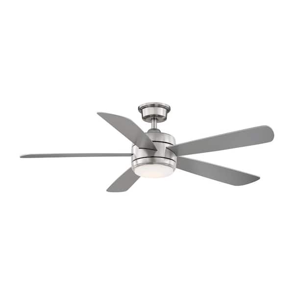 Hampton Bay Averly 52 In Integrated, Satin Nickel Bathroom Exhaust Fan With Light And Remote