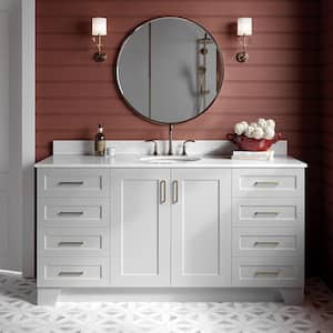 Taylor 67 in. W x 22 in. D x 35.25 in. H Single Sink Freestanding Bath Vanity in Grey with Carrara White Marble Top