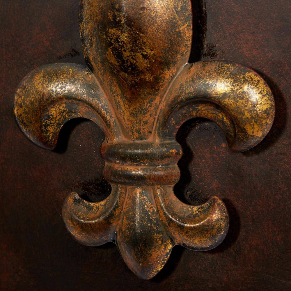 Elegant Fleur di Lis 23" Metal Arch Wall Sculpture Decor