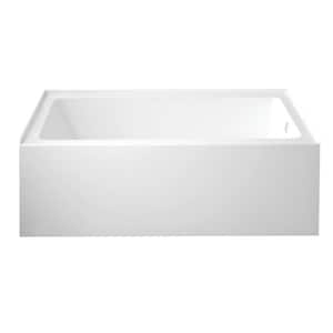 Oriel 60 in. Acrylic Right Drain Rectangular Apron Front Bathtub in White