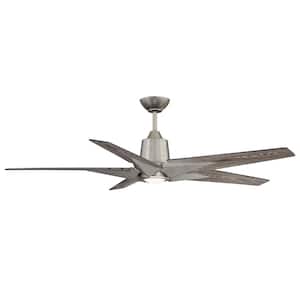 Buckenham 56 in. W x 10.44 in. H Integrated LED Indoor/Outdoor Aged Pewter Ceiling Fan with Remote Control