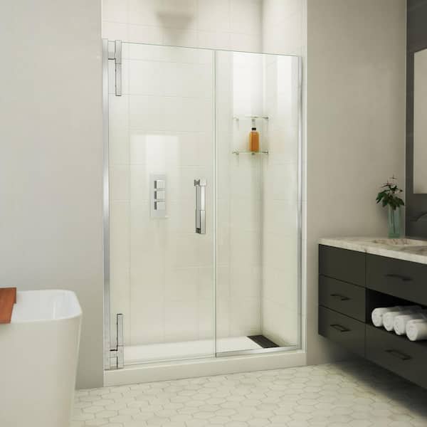 DreamLine Ascend 57-1/2 in. W x 72 in. H Pivot Frameless Shower Door in Chrome