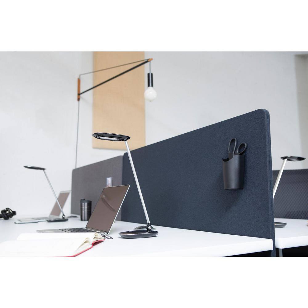 Misty Gray Fabric 24" Desk Privacy Panel