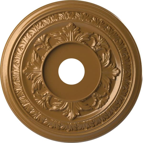 19" O.D. x 3-1/2" I.D. x 1" P Baltimore Thermoformed PVC Ceiling Medallion in Universal Aged Metallic Vintage Gold