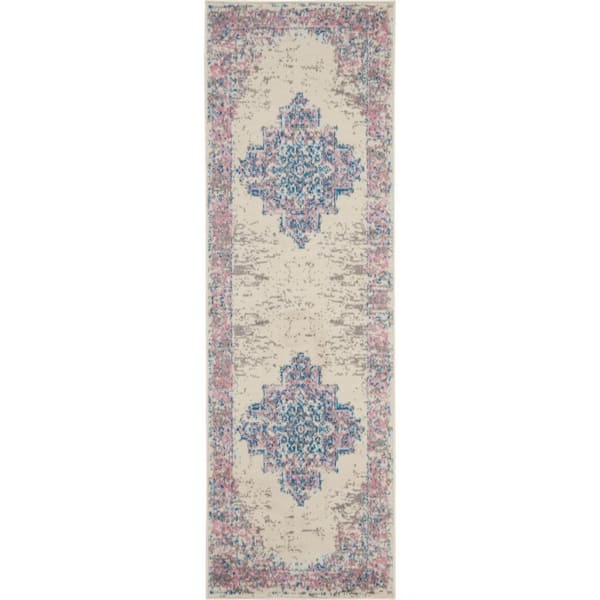 3 ft. x 5 ft. Gray, White, Black Tribal Washable Area Rug