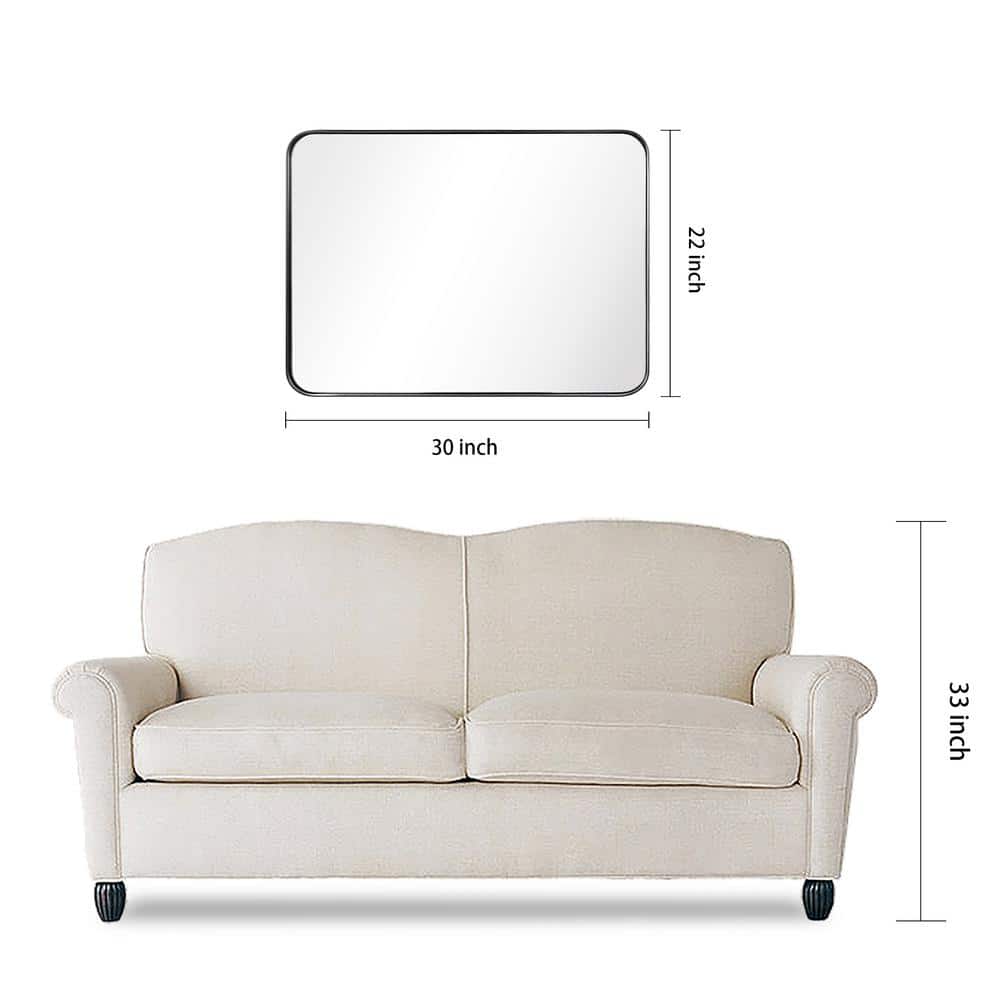 Sleek Black Stainless Steel Full-Length Mirror 22" x 30"