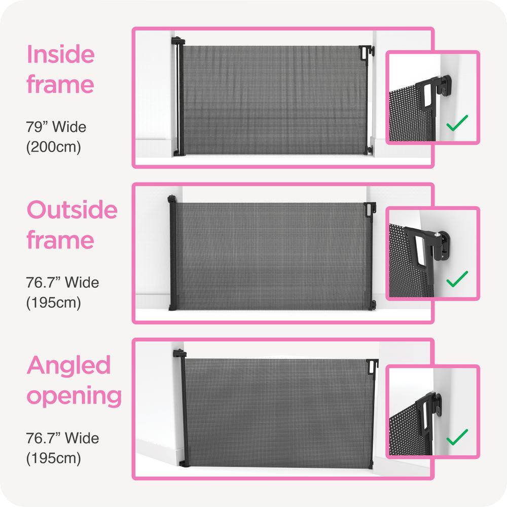 White Retractable Baby Gate with Plastic and Fabric