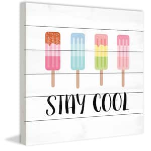 32 in. H x 32 in. W "Stay Cool" by Diana Alcala Printed White Wood Wall Art