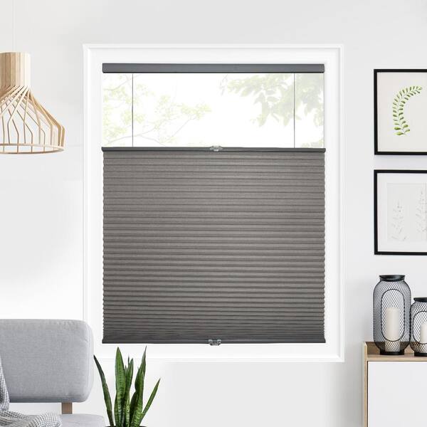 Chicology Cut-to-Size Dark Grey Cordless Top Down Bottom Up Light Filtering Polyester Cellular Shade 20.5 in. W x 48 in. L