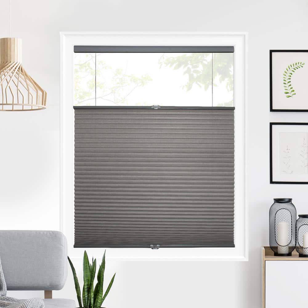 Cut-to-Size Dark Grey Cordless Top Down Bottom Up Light Filtering Polyester Cellular Shade 47 in. W x 64 in. L price history on PriceWatchPro