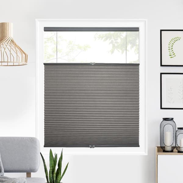 Chicology Cut-to-Size Dark Grey Cordless Top Down Bottom Up Light Filtering Polyester Cellular Shade 57 in. W x 48 in. L