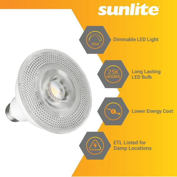 Sunlite 75 Watt Equivalent PAR30 Long Neck E26 Base Reflector Spotlight LED Light Bulb in 5000K Daylight 6 Pack HD41599 The Home Depot