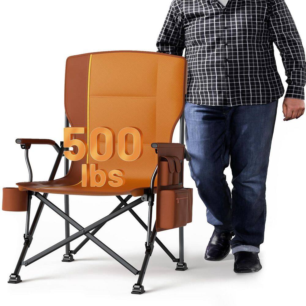 Oversized Folding Camping Chair High Back Heavy Duty for Adults Support up to 500 lbs. with Cup Holder Orange price history on PriceWatchPro