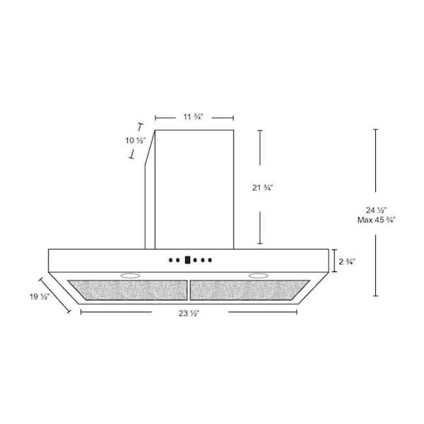 Cyclone 24 in. 550 CFM Pyramid Style Wall Mount Range Hood with LED Lights  in Stainless Steel HC40024 - The Home Depot