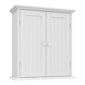21.1 in. W x 8.8 in. D x 24 in. H Bathroom Wall-Mounted Medicine Cabinet with 2 Doors and Adjustable Shelves in White