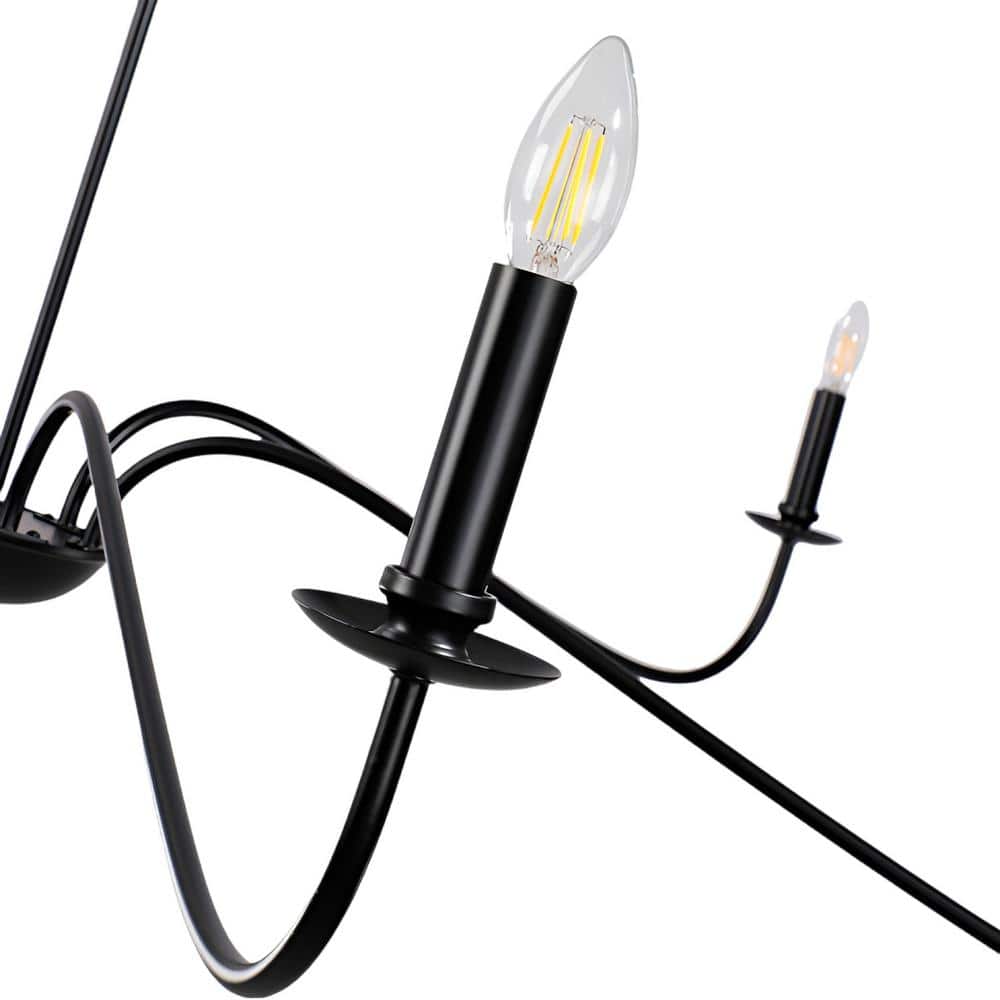 Black Metal 6-Light Candle-Style Chandelier