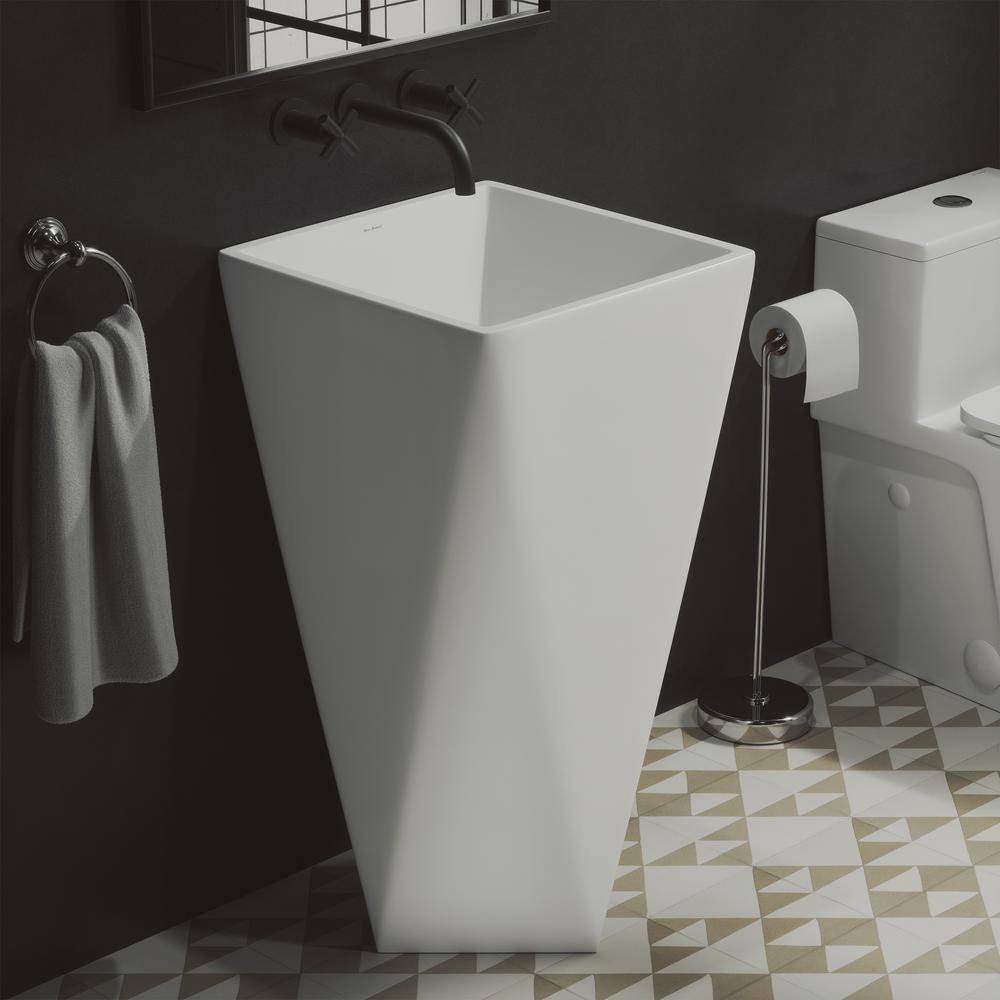 Brusque 18.12 in. x 18.12 in. Ceramic One-Piece Pedestal Sink and Basin Combo price history on PriceWatchPro