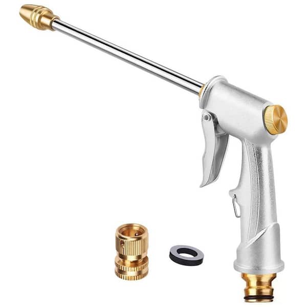 High Pressure Heavy Duty Garden Hose Sprayer with Solid Brass Head All-Metal Leakproof Water Sprayer