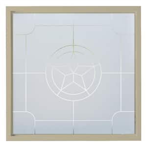 47.5 in. x 47.5 in. Texas Star Decorative Glass Tan Vinyl New Construction Frame Window