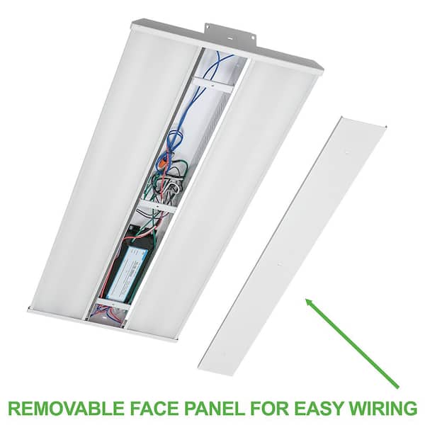 ETI LIGHTING 2 ft. 400-Watt Equivalent Integrated LED Dimmable White Linear High Bay Light 5000K Daylight 24000 Lumens (4PK)