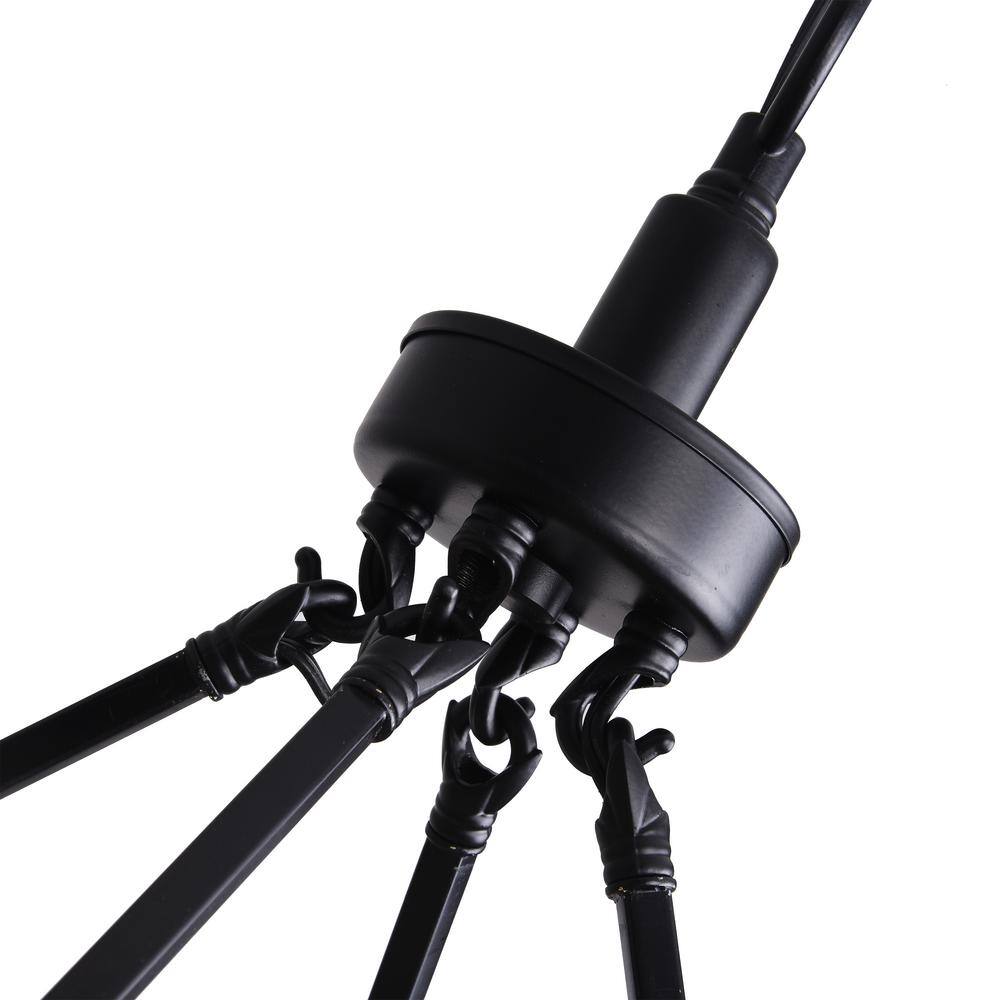 Viviana Black Iron Round 12-Light Candle Chandelier