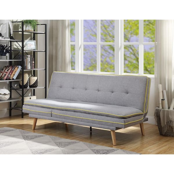 Grayson 70.5 in. Armless Microfiber Upholstered Rectangle Sofa in