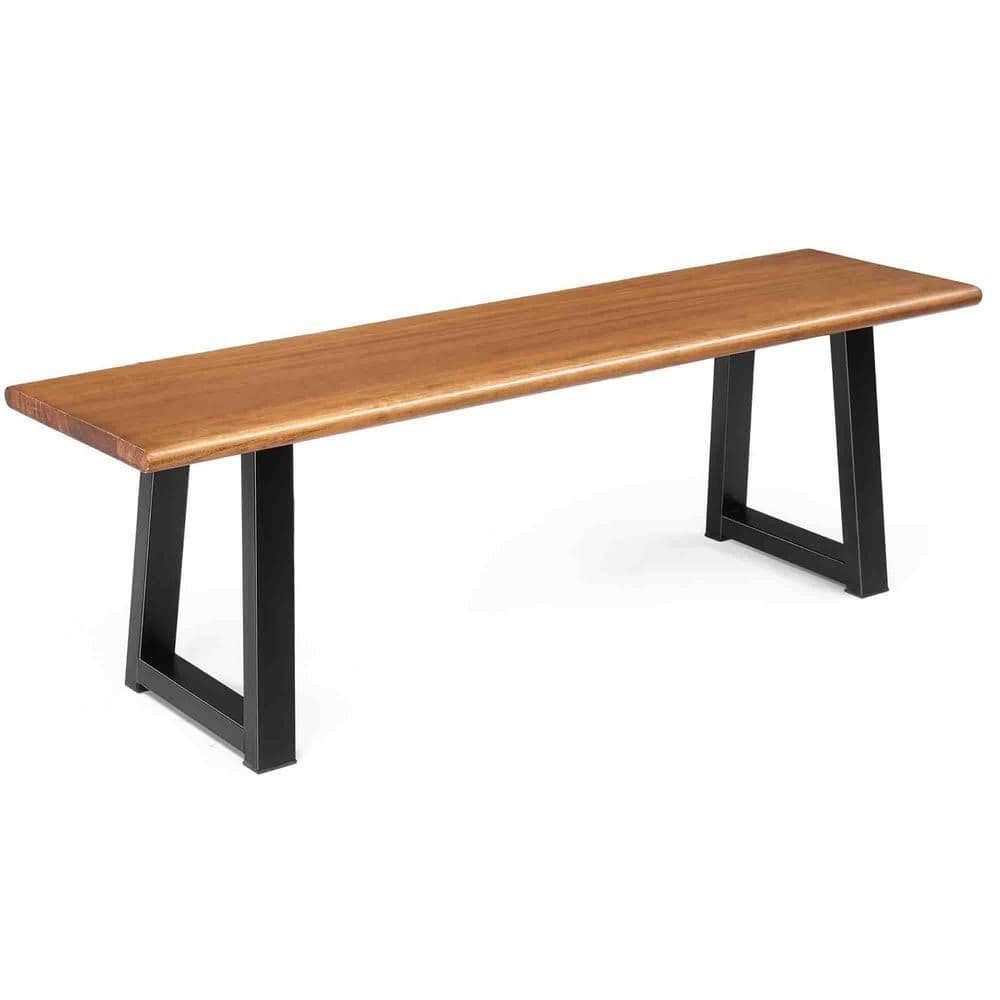57 in. Acacia Wood Outdoor Bench with Metal Legs price history on PriceWatchPro