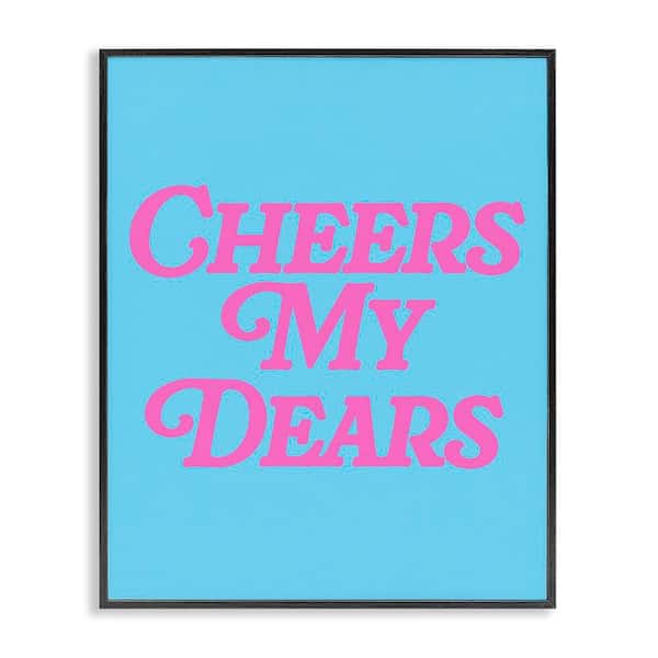 Stupell Industries Cheers My Dears by House of Lulu Black Framed Food Giclee Art Print 14 in. x 11 in.