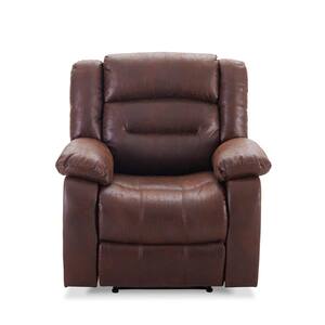 Brown PU Leather Heated Massage Recliner Sofa Ergonomic Lounge with 8 Vibration Points