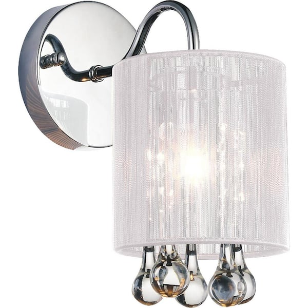 CWI Lighting Water Drop 1 Light Bathroom Sconce With Chrome Finish