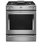 7.1 cu. ft. Slide-In Dual Fuel Range with AquaLift Self-Cleaning True Convection Oven in Stainless Steel