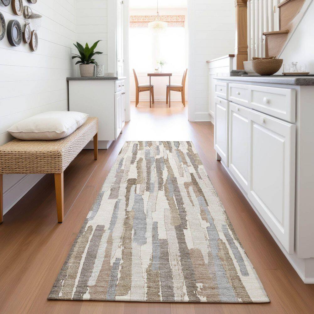 Mayfield Premium Machine Washable Abstract AMF1314 Ivory 2 ft. 3 in. x 7 ft. 6 in. Runner Rug price history on PriceWatchPro