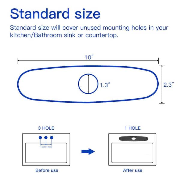 Sink Faucet Hole Cover Deck Plate for 1 or 3 Hole Bathroom or Kitchen Sink Faucet Hole Cover Deck Plate for 1 or 3 Hole Bathroom or Kitchen