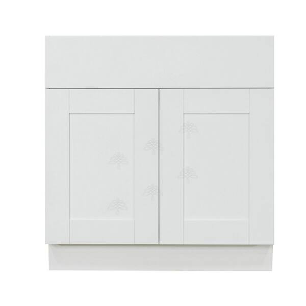 LIFEART CABINETRY Anchester Assembled 33x34.5x24 in. Base Cabinet with 2 Door and 1 Drawer in Classic White