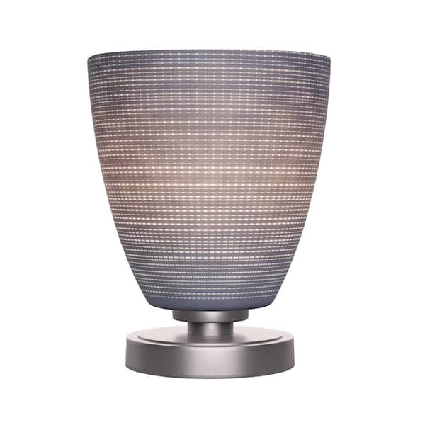 Unbranded Quincy 10 in. Graphite Accent Lamp with Glass Shade