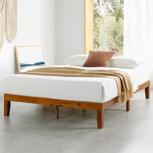 Naturalista Classic 12 in. Solid Wood Platform Bed with Wooden Slats, Easy Assembly, Cherry, Twin