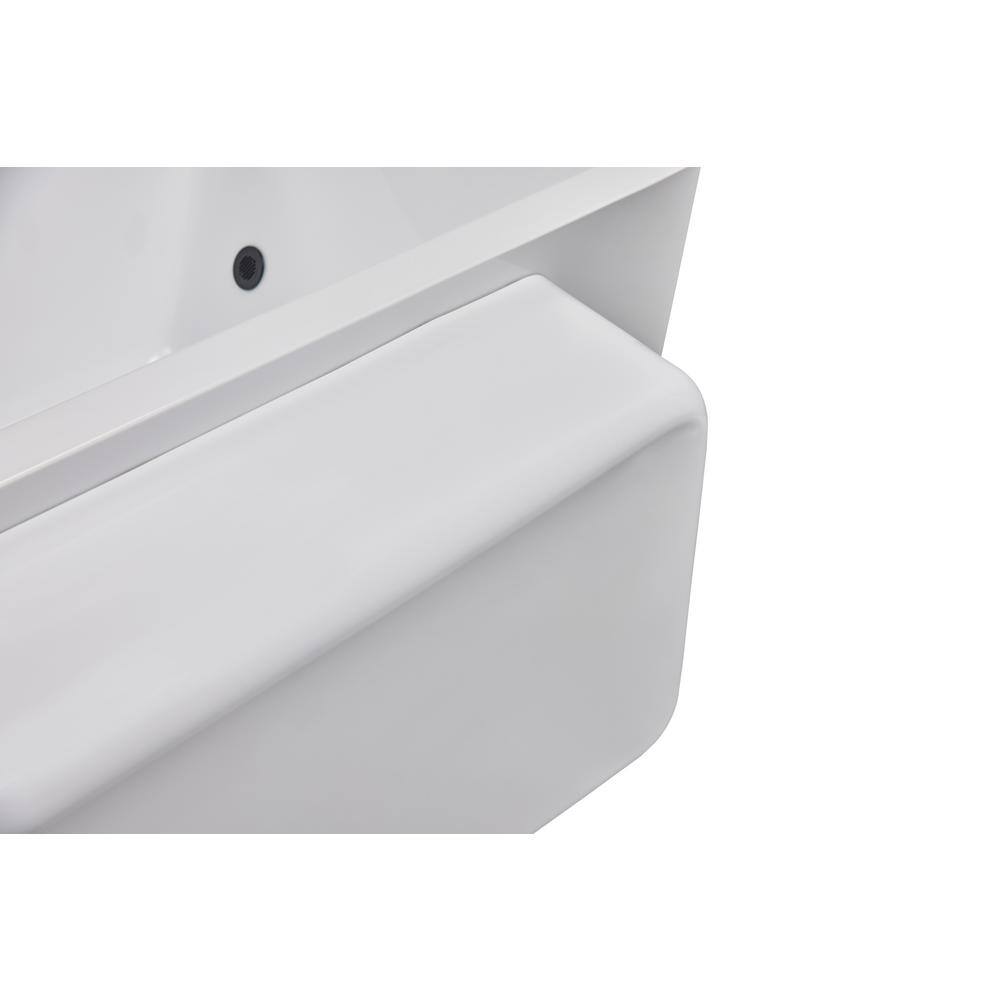 Gloss White Rectangle PVC Cold Plunge Tub with Electric Heater
