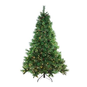 6.5 ft. Pre-Lit Denali Mixed Pine Artificial Christmas Tree with Dual LED Lights