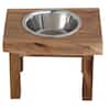 AmeriHome Acacia Wood Live Edge Double Bowl Pet Feeder 809169 - The Home  Depot