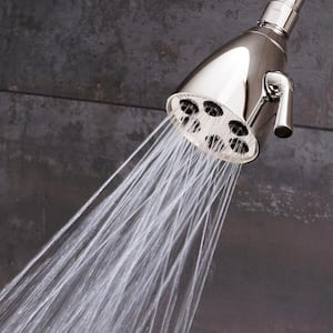 3-Spray 2.8 in. Single Wall Mount Low Flow Fixed Adjustable Shower Head in Polished Nickel