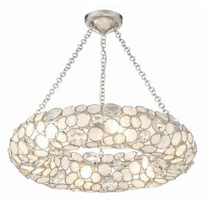 Palla 6-Light Antique Silver Chandelier with No Bulb Included