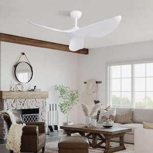 38 in. Indoor/Outdoor Modern White Ceiling Fan without Light and 6 Speed Remote Control
