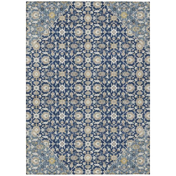 Chantille Machine Washable Indoor/Outdoor Abstract ACN3046 Navy 5 ft. x 7 ft. 6 in. Area Rug