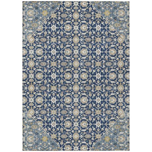 Chantille Machine Washable Indoor/Outdoor Abstract ACN3046 Navy 8 ft. x 10 ft. Area Rug