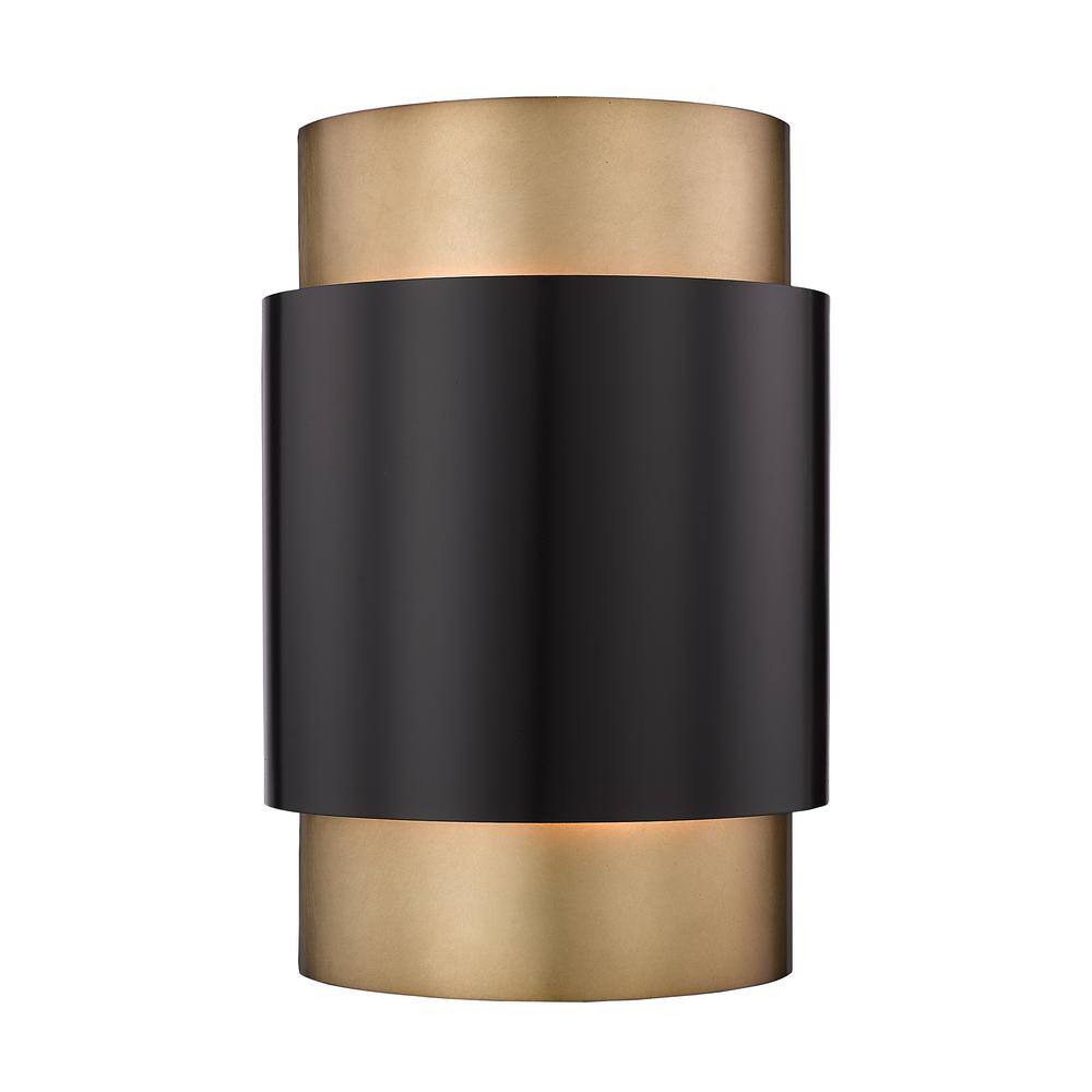 Harlech 2-Light Bronze and Rubbed Brass Wall Sconce