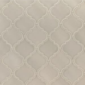 Portico Pearl Arabesque 11 in. x 15 in. Glossy Ceramic Mesh-Mounted Mosaic Tile (11.7 sq. ft. / Case)