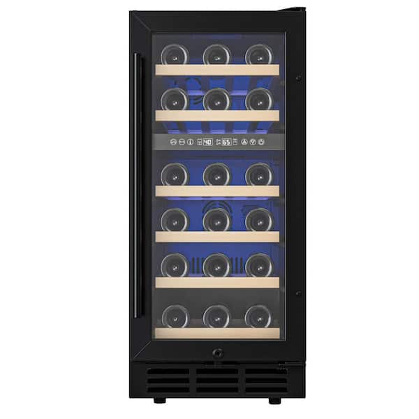 15 in. Dual Zone 30-Bottle Undercounter/ Freestanding Wine Cooler in Black